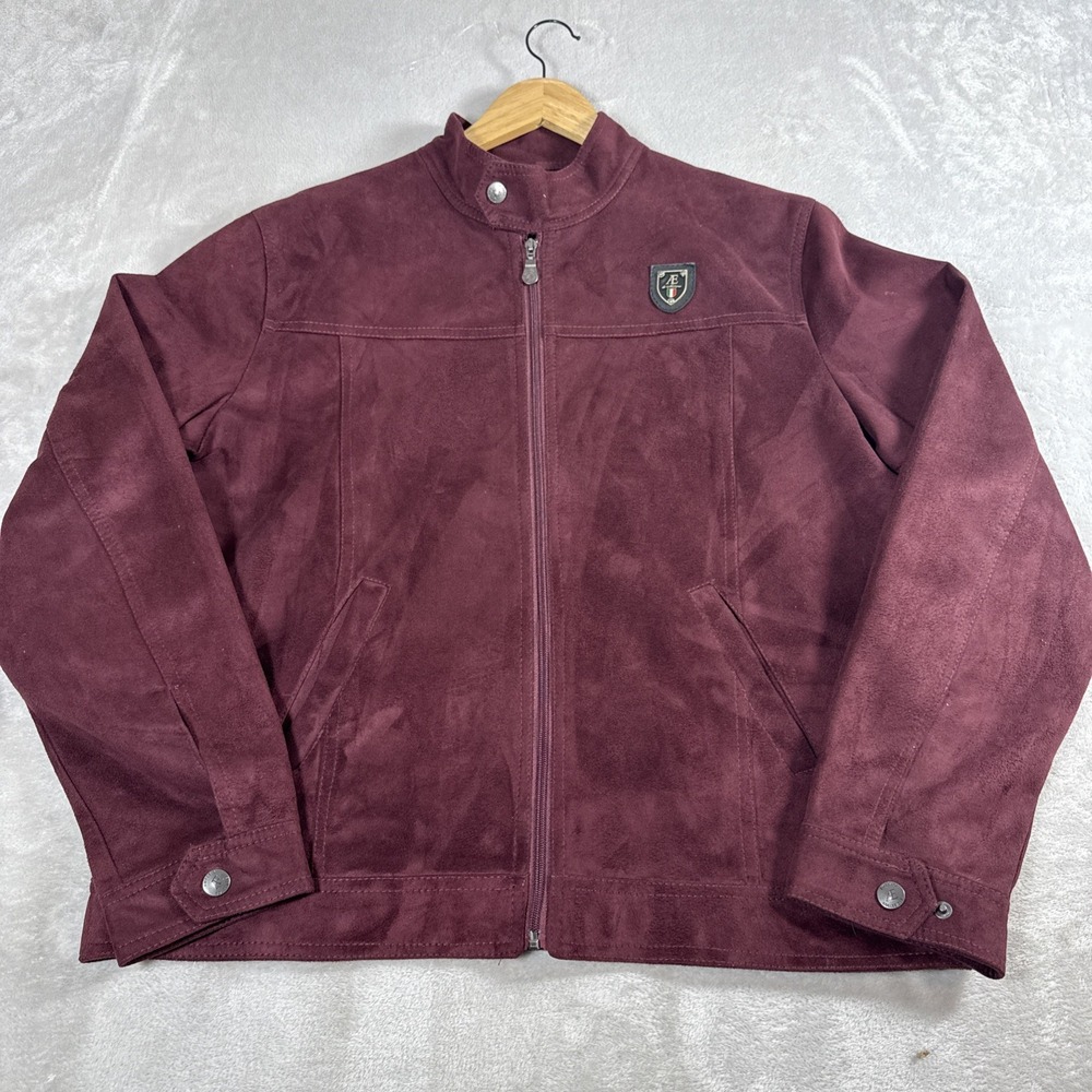 AE Di Milano Emporio Collezioni Men's Faux Leather Jacket Maroon - Sz XL Italy